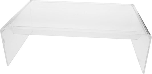 jojofuny Clear Acrylic Monitor Stand Riser for Home Office Ergonomic Laptop Riser with Sturdy Design for Computer Displays Enhances Posture and Workspace Organization