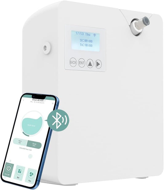 CHAOFLIGHT Smart Scent Air Machine, 300ML Essential Oil Diffuser with Touch Screen/Bluetooths/WiFi Remote App Control, 2000 Sq.Ft Coverage HVAC Diffuser for Home, Hotel, Office, Bedroom, Spa(White)