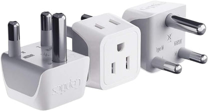 Ceptics Canada to South Africa, Botswana, Namibia Travel Adapter (Type M) - Dual Input - Ultra Compact - Charge your Cell Phone, Laptops, Tablets (CT-10L, 3 Pack)