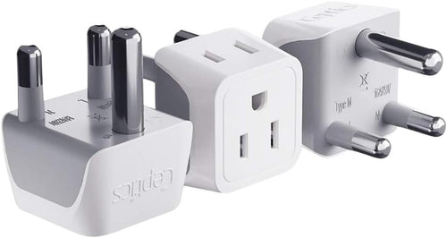 Ceptics Canada to South Africa, Botswana, Namibia Travel Adapter (Type M) - Dual Input - Ultra Compact - Charge your Cell Phone, Laptops, Tablets (CT-10L, 3 Pack)