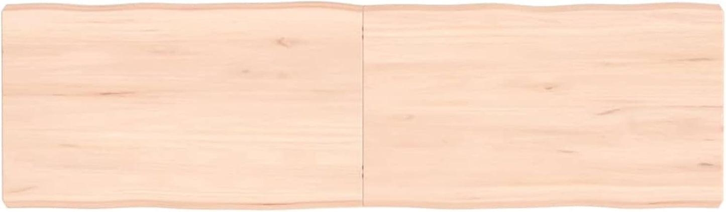 140 x 40 cm Solid Wood Table Top, Raw Edge Design, Versatile Kitchen Dining Table, Desk Surface, Ricambio Tavolo per Home & Office Use
