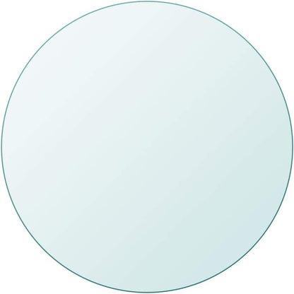 vidaXL Transparent Tempered Glass Round Table Top - 40 cm Diameter, Crystal Clear, Perfect for Dining/Coffee/Garden Tables