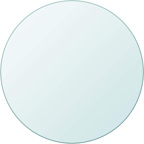 vidaXL Transparent Tempered Glass Round Table Top - 40 cm Diameter, Crystal Clear, Perfect for Dining/Coffee/Garden Tables