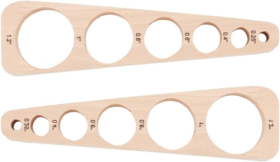 PH PandaHall Auxiliary Tool for Attaching, Wood Safety Eyes Insertion Tool 2pcs 6 Sizes Amigurumi Craft Eyes Tool Eyeball Gauge Board for Safety Eyes and Washers Crochet Animal
