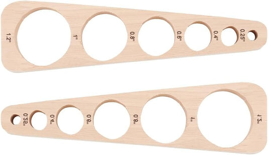 PH PandaHall Auxiliary Tool for Attaching, Wood Safety Eyes Insertion Tool 2pcs 6 Sizes Amigurumi Craft Eyes Tool Eyeball Gauge Board for Safety Eyes and Washers Crochet Animal