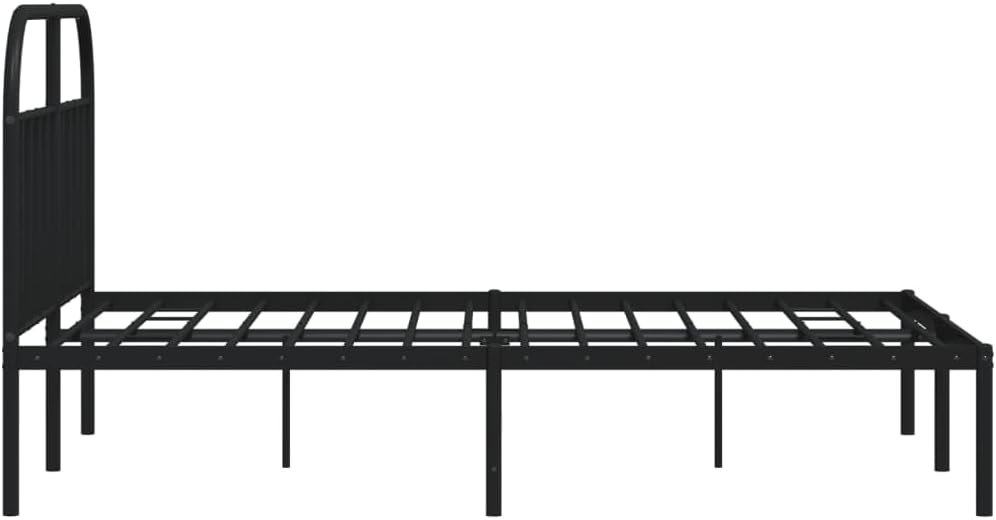 Lechnical Bed Frame with Black Metal Headboard, 140 x 190 cm, Furniture, Beds and Accessories, Beds and Frames for Beds