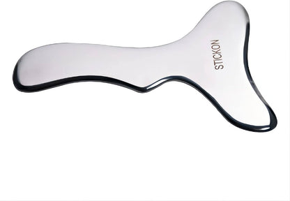 STICKON Medical Grade Stainless Steel GuaSha Scraping Massage Tool -Stainless Steel Gua Sha Scraping Massage Tool for Soft Tissue Therapy and Reduce Back, Legs, Arms,Neck,Shoulder Muscle Pain (STICKON-w)