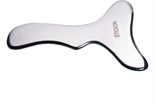 STICKON Medical Grade Stainless Steel GuaSha Scraping Massage Tool -Stainless Steel Gua Sha Scraping Massage Tool for Soft Tissue Therapy and Reduce Back, Legs, Arms,Neck,Shoulder Muscle Pain (STICKON-w)