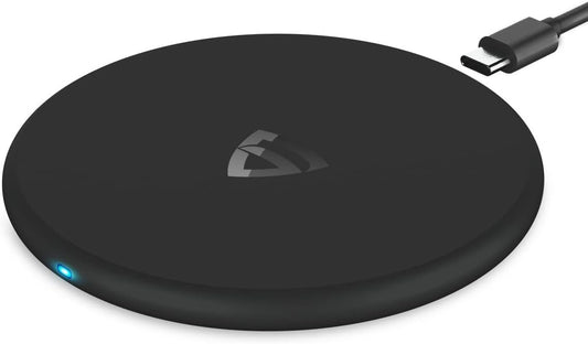 RAEGR Arc 400 Pro 15W Type-C PD | Made in India | Qi-Certified Wireless Charger with Fireproof ABS Compatible with iPhone 16/15/14/13 Series, Galaxy S25/S24/S23 Series, OnePlus 9/9 Pro -Matte Black