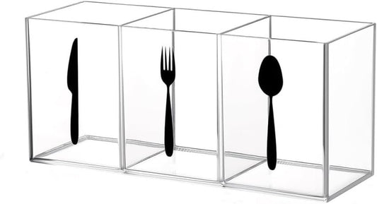 Naisfei Cutlery Storage Organizer, Cutlery Utensil Holder Storage Organizer Caddy for Kitchen Countertop Organization, Holds Fork, Knife, Spoon, for Cabinet Indoor Outdoor Home