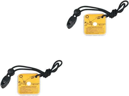 Kisangel 2pcs Signal Mirror Survival Emergency Mirror Reflective Mirror Reflector Accessories Multifunction