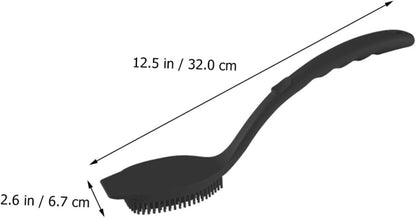 FRCOLOR Long Handle Silicone Cleaning Brush for Pots and Dishes Durable Kitchen Scrubber with Comfortable