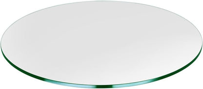 TroySys Round Glass Table Top Clear Tempered 3/8" Thick Glass with Flat Polished Edge for Dining Table, Coffee Table, Home & Office Use, 17" L