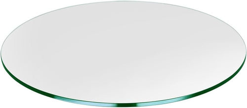 TroySys Round Glass Table Top Clear Tempered 3/8" Thick Glass with Flat Polished Edge for Dining Table, Coffee Table, Home & Office Use, 17" L