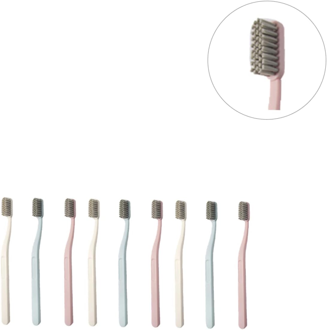minkissy Pack Nylon Toothbrushes Hard Hair Adult Brush Set for Bathroom Oral Care