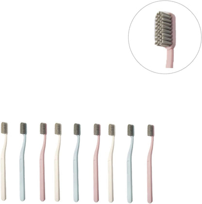minkissy Pack Nylon Toothbrushes Hard Hair Adult Brush Set for Bathroom Oral Care