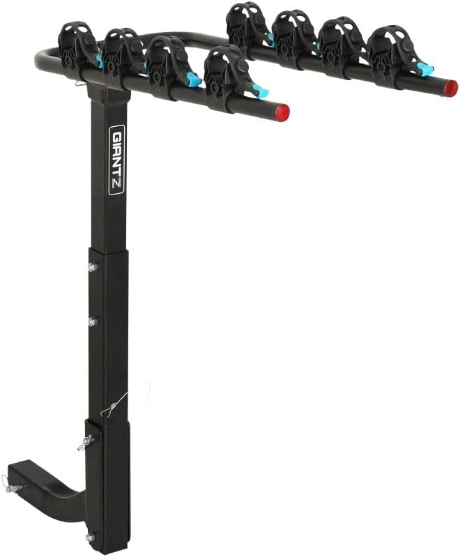 Giantz 4 Bike Carrier Rack, Tow Bar Bikes Boot Rear Racks Car Hitch Trunk Bicycle Carriers Automotive Sports Transporting Road Bicycles Caravan Organizers and Storage, Foldable Lock Black