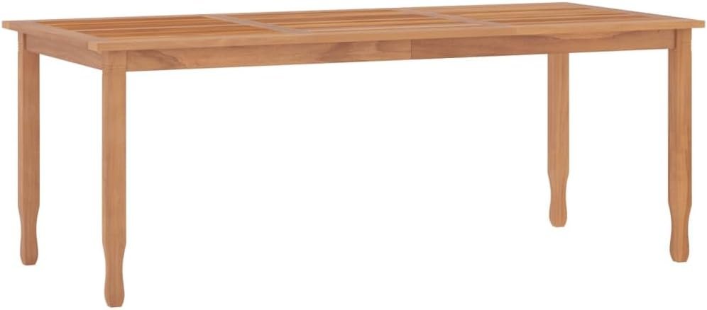 vidaXL Garden Dining Table - Solid Teak Wood Construction, Large Spacious Tabletop, Versatile Design, Easy Assembly and Long-lasting Use for Patio, Deck, Balcony, and Various Outdoor Areas