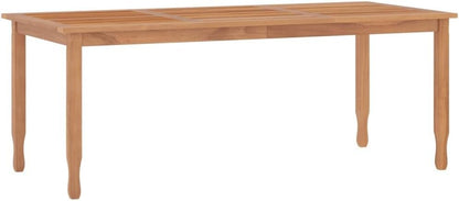 vidaXL Garden Dining Table - Solid Teak Wood Construction, Large Spacious Tabletop, Versatile Design, Easy Assembly and Long-lasting Use for Patio, Deck, Balcony, and Various Outdoor Areas
