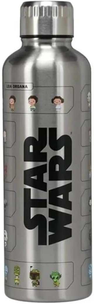 Paladone Star Wars Official Licensed Metal Water Bottle, Gamer and Comic Series Fan Decor and Gift, Disney Desk Accessory for All Ages, Collectors Drinkware with Movie Characters