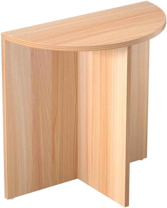 Artiss Coffee Table, Wooden Semi-Circle Side End Tables Dining Desk Storage Space Oval Particle Board Modern for Home Furniture Living Room, 15mm Thick Tabletop Safe Round Edge Pine