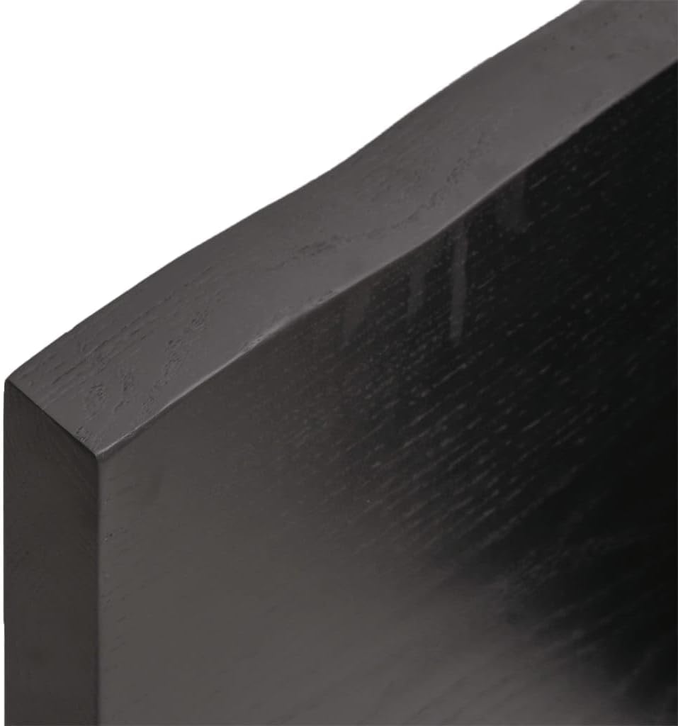 Dining Table Top, Kitchen Restaurant Tabletop Replacement Tabletop Accessory Table Top Dark Grey 60x60x4 cm Treated Solid Wood Oak Live Edge