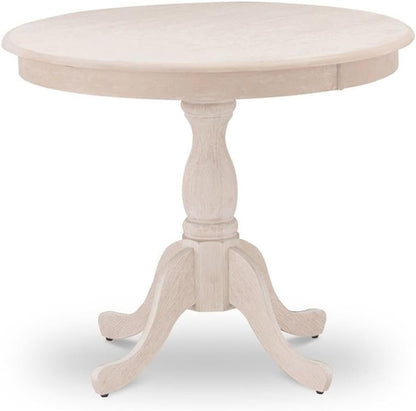 East West Furniture AMT-ABC-TP Antique Modern Kitchen Table - a Round Dining Table Top with Pedestal Base, 36x36 Inch, Butter Cream