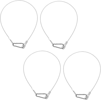 MUCKLILY 4Pcs Heavy Duty Stainless Steel Security Cable Lock Flexible Cable with Loops for Luggage Stage Lights and Plant Lights Thickness