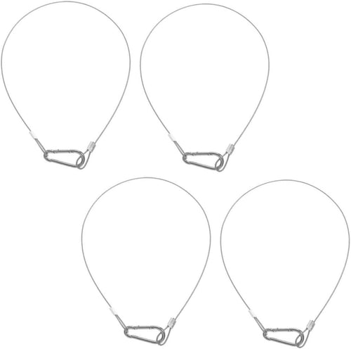 MUCKLILY 4Pcs Heavy Duty Stainless Steel Security Cable Lock Flexible Cable with Loops for Luggage Stage Lights and Plant Lights Thickness