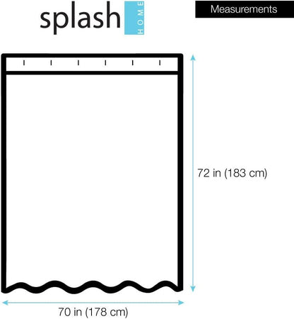 Splash Home Peva 4G Baleen Curtain Liner Design for Bathroom Showers and Bathtubs Free of PVC Chlorine and Chemical Smell-Eco-Friendly-100% Waterproof, 72 X 70 inch-Hazel, 70 x 72 Inch, Aqua
