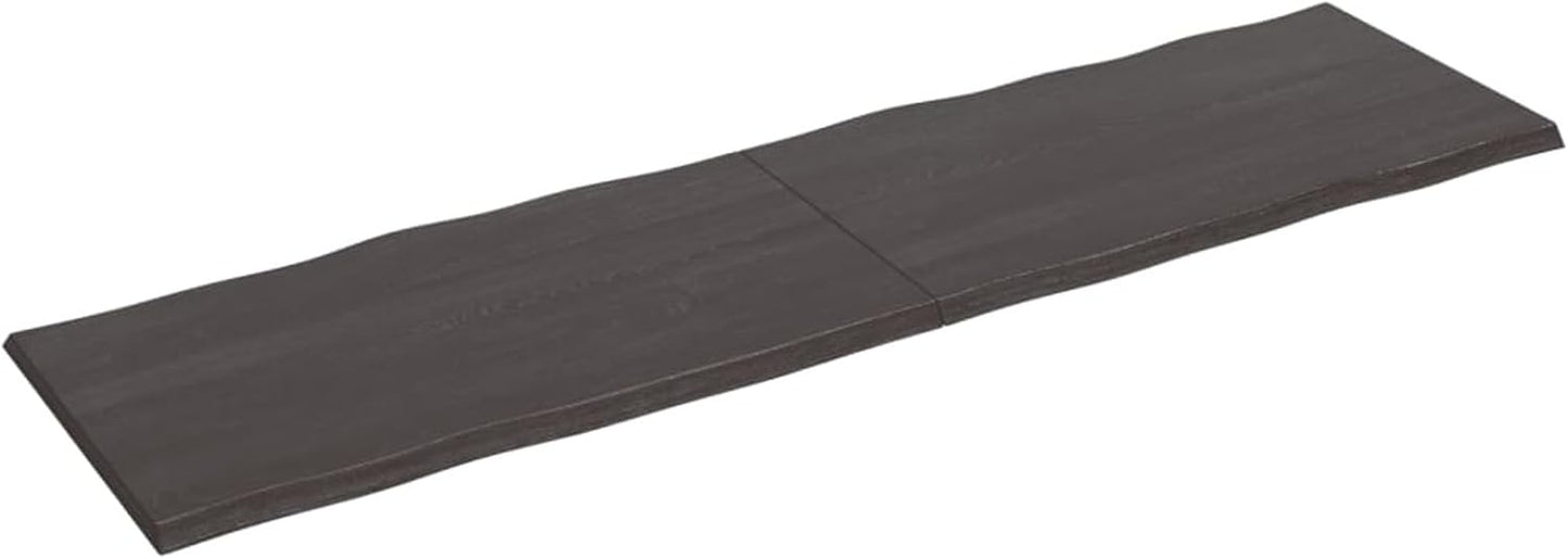 Solid Wood Tabletop, Live Edge, Dark Brown, 220 x 60 x (2-4) cm, Replacement for Kitchen Coffee Table, Dining Table, Desk Top - Durable & Stylish Surface.