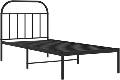 JUNZAI Giroletto con Testiera in Metallo Nero 90x190 cm,Mobili,Letti e Accessori,Letti e telai per Letti
