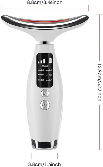 7 Colors LED Lights Face Neck Beauty Device Vibration Massage Improve Neck Lines Home Use Face Lifting Machine 7 Modes 3 Levels