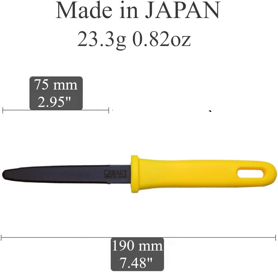 CANARY Corrugated Cardboard Cutter Dan Chan, Safety Box Cutter Knife [Non-Stick Fluorine Coating Blade], Made in Japan, Yellow (DC-190F-1)