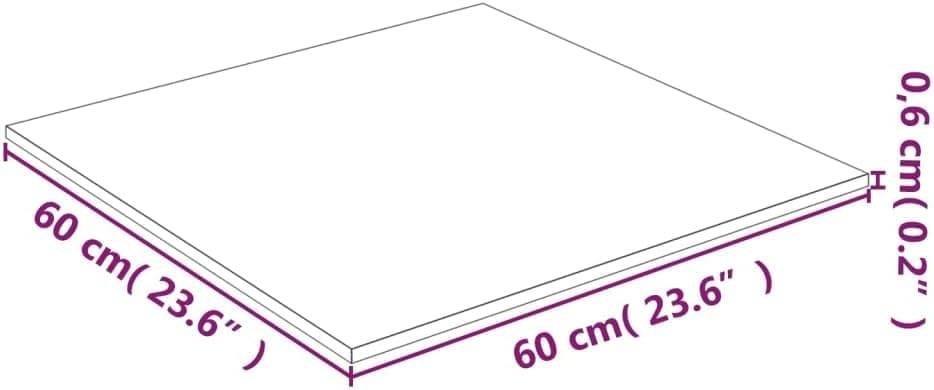 Tempered Glass Tabletop 60 x 60 cm - Elegant Square Table Surface for Dining, Coffee, Gold Home Decor - Durable, Stylish, Easy to Clean, Perfect for Modern Interiors