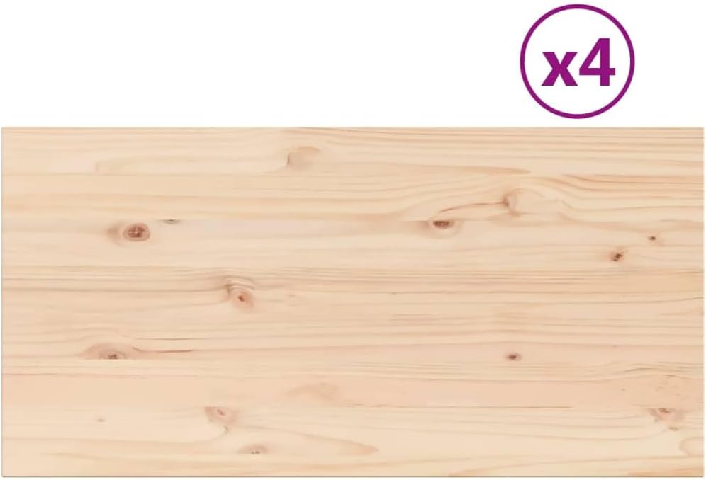 Rettangolare Dining Table Top Replacement, 200 x 100 x 1,7 cm, Set di 4, marrone solido pino legno, tavolino da caffè, tavolo a terra, durevole, stilish, Home Furniture