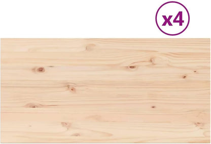 Rettangolare Dining Table Top Replacement, 200 x 100 x 1,7 cm, Set di 4, marrone solido pino legno, tavolino da caffè, tavolo a terra, durevole, stilish, Home Furniture