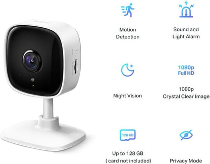 TP-Link Tapo Smart Home AI Security Wi-Fi Camera, Baby Monitor, 1080p, 850nm Night Vision, Motion & Person Detection, Notifications, Two-Way Audio, No hub required (Tapo C100)