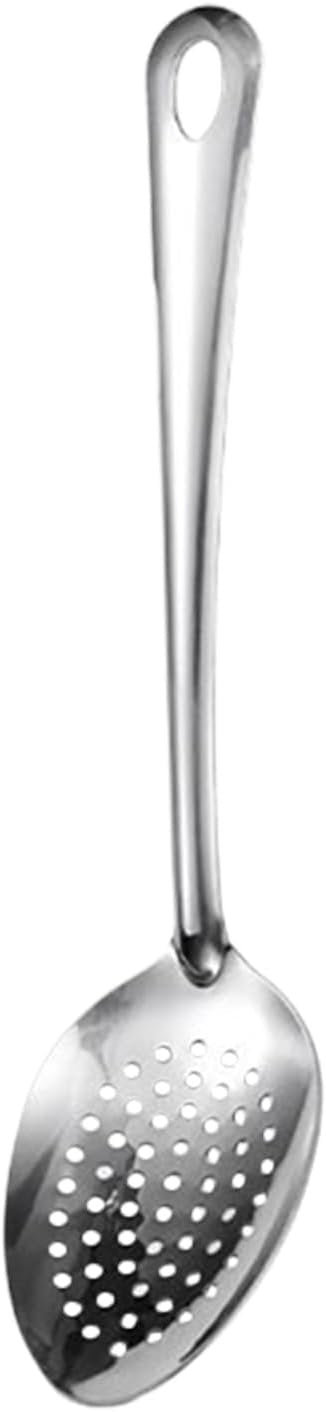 Slotted Spoon Stainless Steel - 15IN Nonstick Cooking Skimmer Utensil | Heat-Resistant Scoop Strainer for Buffet, Outdoor Kitchen, Baking Prep, Home Mixing and Food Serving Tools