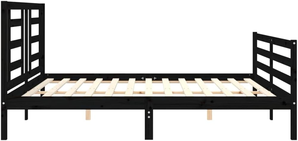 WSJHUHK Mobili,Letti & Accessori,Letti & Telai,Telaio letto senza materasso Nero 200x200 cm Legno Massello