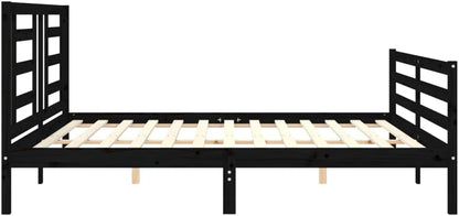 WSJHUHK Mobili,Letti & Accessori,Letti & Telai,Telaio letto senza materasso Nero 200x200 cm Legno Massello