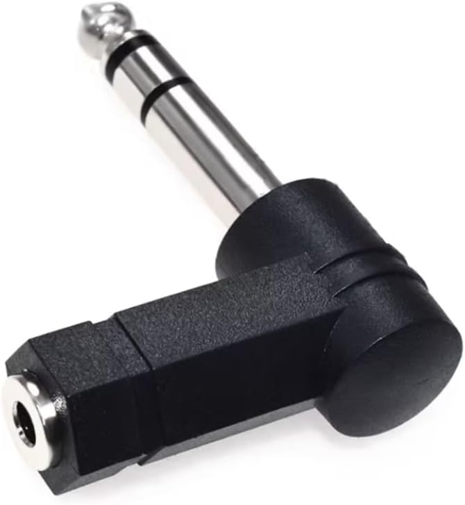 JZK 2 x TRS Angle Adapter, 1/8" to 1/4" Audio Adapter, 3.5mm Jack to 6.35mm Plug 90° Stereo Audio Adapter Converter Connector for Professional Audio Devices