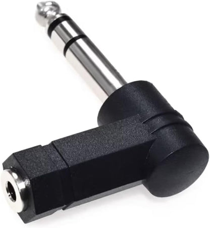JZK 2 x TRS Angle Adapter, 1/8" to 1/4" Audio Adapter, 3.5mm Jack to 6.35mm Plug 90° Stereo Audio Adapter Converter Connector for Professional Audio Devices