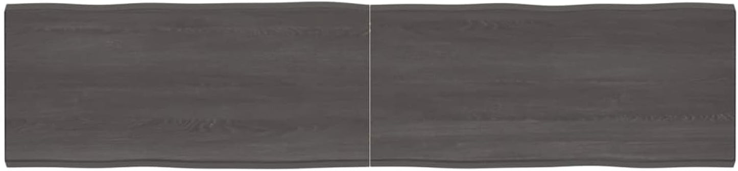 Solid Wood Tabletop, Dark Brown, 220 x 50 x (2-4) cm, Live Edge, Replacement for Kitchen Coffee Table, Dining Table, Desktop Surface, Durable and Stylish