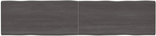 Solid Wood Tabletop, Dark Brown, 220 x 50 x (2-4) cm, Live Edge, Replacement for Kitchen Coffee Table, Dining Table, Desktop Surface, Durable and Stylish