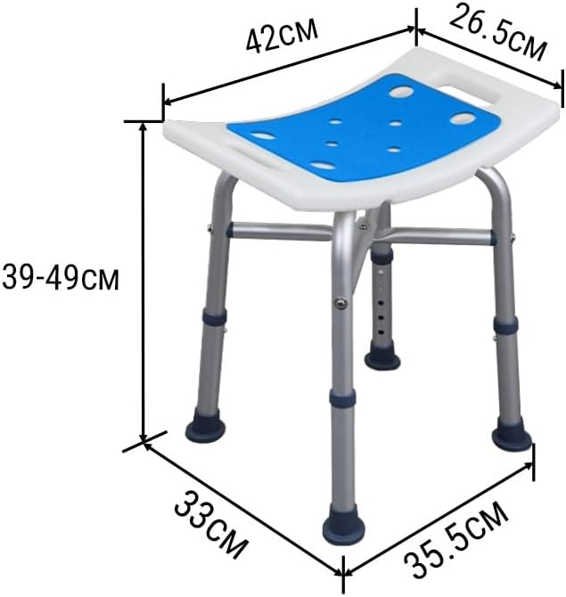 Aluminium Shower Chair Bath Seat Stool Adjustable Height Safety Aid Elderly