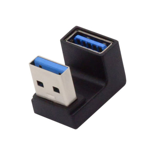 CY USB 3.0 Type A Male to Female Extension Power Data Video Adapter U Shape Angled 10Gbps Data 5V Power