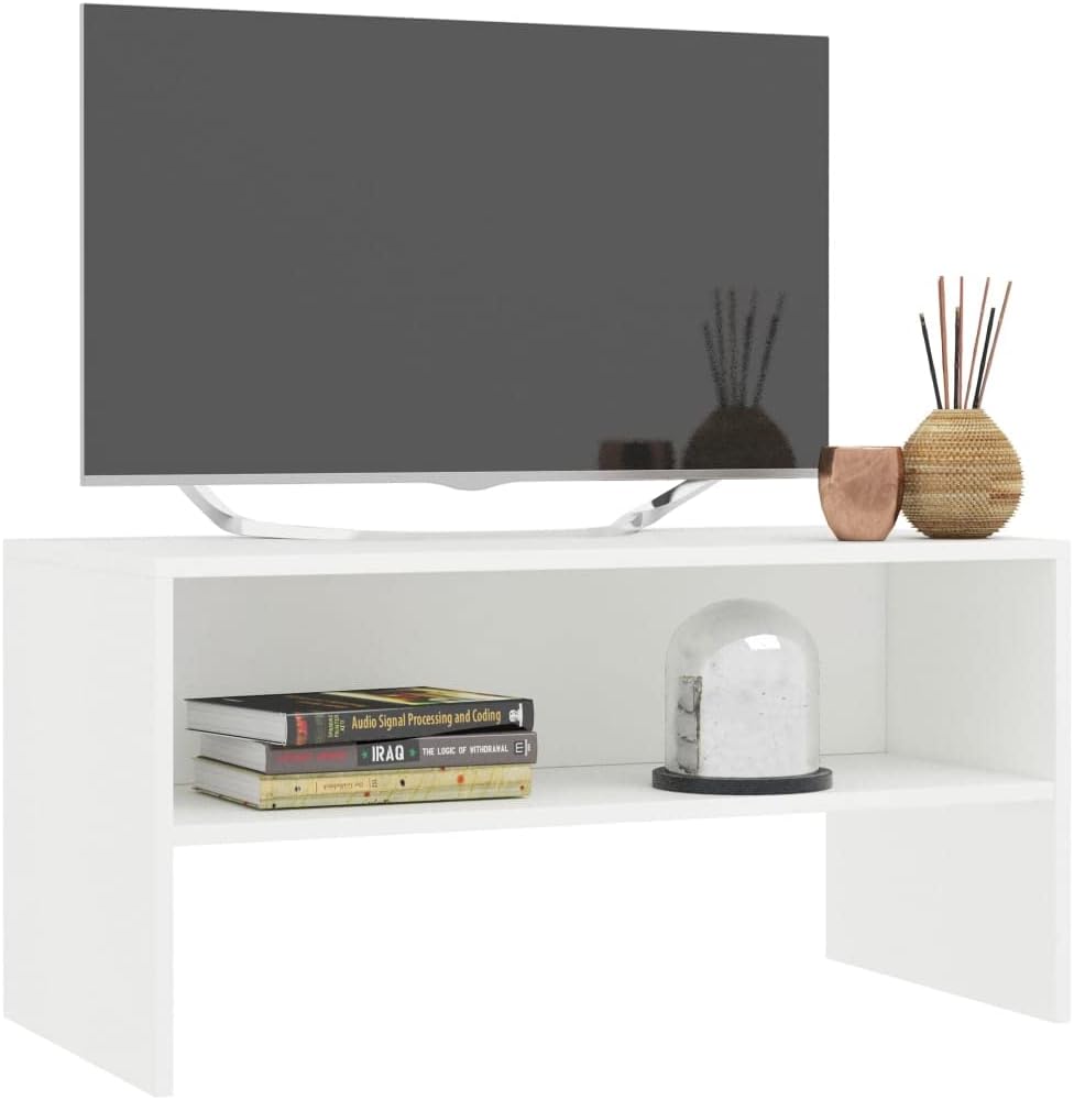 KTHLBRH TV Unit Cabinet TV Stand Side Table TV Cabinet White 80 x 40 x 40 cm in Particle Board for Living Room Bedroom Office
