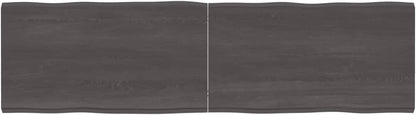 Solid Wood Tabletop, Dark Brown, 180 x 50 x (2-4) cm, Live Edge Design, Kitchen Coffee Table Replacement, Dining Table, Desktop Surface, Finish
