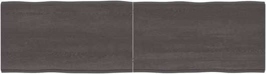 Solid Wood Tabletop, Dark Brown, 180 x 50 x (2-4) cm, Live Edge Design, Kitchen Coffee Table Replacement, Dining Table, Desktop Surface, Finish